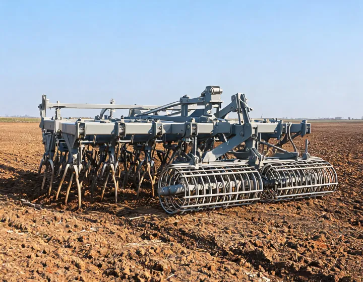 Cultivator basket behind spring shanks